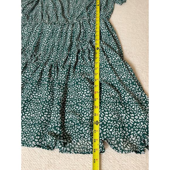 Nemidor Women's Layer Ruffle Animal Print Elastic Waist Short Sleeve Dress 18 - Picture 13 of 16